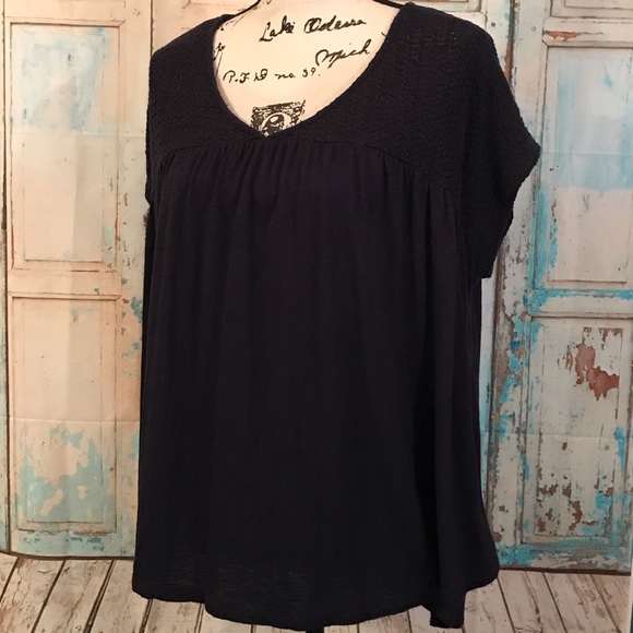 crown & ivy Tops - Crown & Ivy Navy High / Low